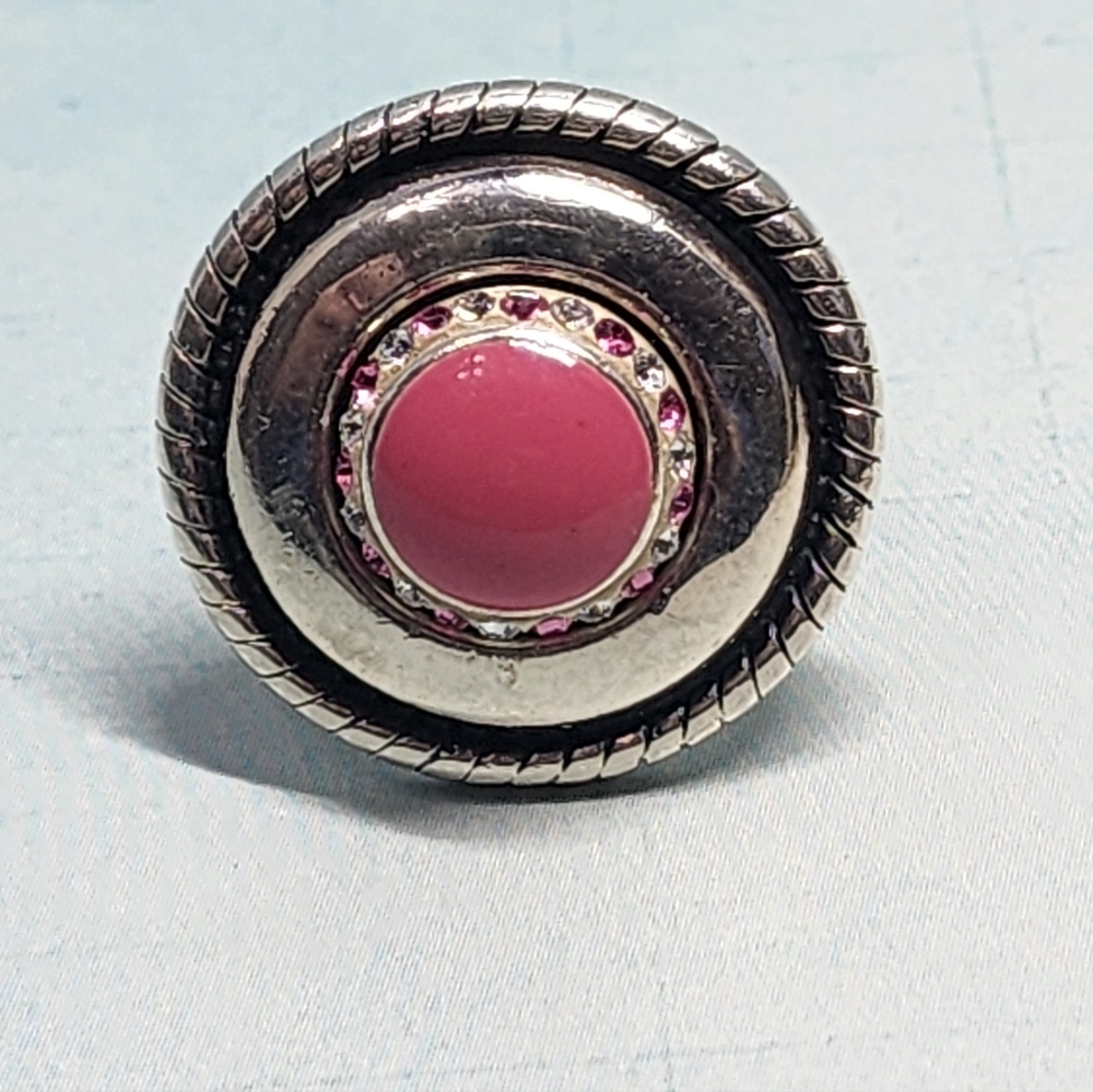 Kameleon Sterling and CZ, Pink Enamel Jewelpop Ring